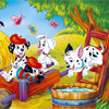 101 Dalmatians, free cartoons jigsaw in flash on FlashGames.BambouSoft.com