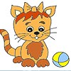 Blithe cat coloring, free colouring game in flash on FlashGames.BambouSoft.com