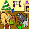 Doggy Christmas Coloring, free colouring game in flash on FlashGames.BambouSoft.com