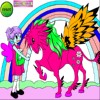 Coloring Sarah And Her Pony, free colouring game in flash on FlashGames.BambouSoft.com
