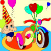 Kid's coloring: Birthday!, free colouring game in flash on FlashGames.BambouSoft.com