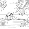 Kid's coloring: Girl and car, free colouring game in flash on FlashGames.BambouSoft.com