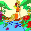 Coloriage enfants : Fille de la Jungle, jeu de coloriage gratuit en flash sur BambouSoft.com