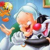 Sylvester And Tweety 2, free cartoons jigsaw in flash on FlashGames.BambouSoft.com